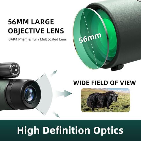 YUANZIMOO 10x56 Monocular with Smartphone Adapter Tripod Waterproof Monocular Telescope for Smartphone Monoculars for Hunting Stargazing Bird Watching in Kuwait