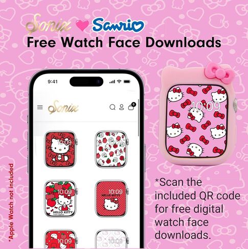 غطاء سيليكون لساعة Apple Watch من Sonix x Sanrio Hello Kitty (أسود) in Kuwait