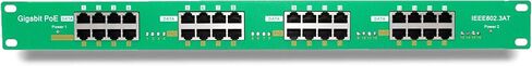 PoE Texas - حاقن Gigabit PoE ذو 16 منفذًا مع اثنين من مصادر الطاقة والصواني UL بقدرة 56 فولت 120 وات - متوافق مع أجهزة 802.3at in Kuwait