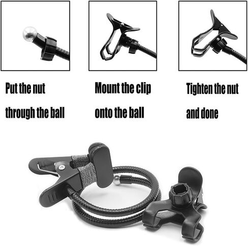 Cell Phone Holder, Universal Lazy Bracket Mobile Phone Stand, Flexible Gooseneck Long Arm Clip (Metal) in Kuwait