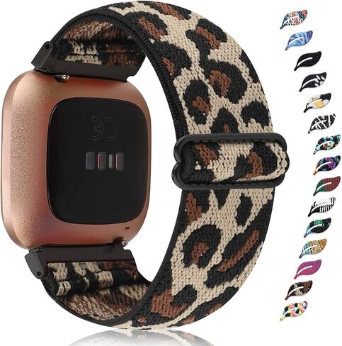 Veezoom حزام نايلون قابل للتمدد متوافق مع Fitbit Versa 2 / Versa / Versa Lite إصدار خاص قابل للتعديل مرن مضفر رياضي منفرد حزام معصم بديل للساعة الذكية Versa النساء والرجال in Kuwait