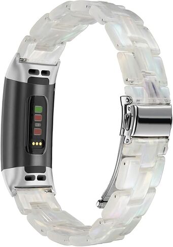 أربطة Wongeto من الراتنج متوافقة مع Fitbit Charge 3 / Charge 4/ Charge 3 SE Band، ملحقات معصم بديلة بإبزيم ذهبي وردي وأشرطة للياقة البدنية وأساور معصم للنساء والرجال (وردي) in Kuwait