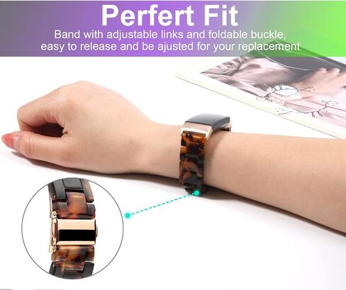 Wongeto Resin Bands Compatible for Fitbit Charge 4 / Charge 3 Bands and Charge 3 SE Band，Replacement Wrist Accessory Rose Gold Buckle Fitness Bands Straps Bracelet Wristbands Women Men (Pear white) in Kuwait