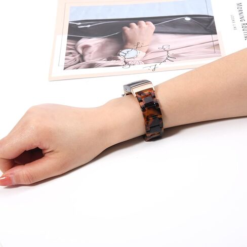 Wongeto Resin Bands Compatible for Fitbit Charge 4 / Charge 3 Bands and Charge 3 SE Band，Replacement Wrist Accessory Rose Gold Buckle Fitness Bands Straps Bracelet Wristbands Women Men (Pear white) in Kuwait