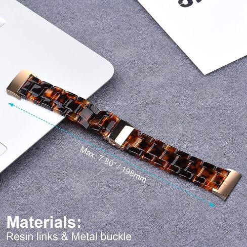 Wongeto Resin Bands Compatible for Fitbit Charge 4 / Charge 3 Bands and Charge 3 SE Band，Replacement Wrist Accessory Rose Gold Buckle Fitness Bands Straps Bracelet Wristbands Women Men (Pear white) in Kuwait