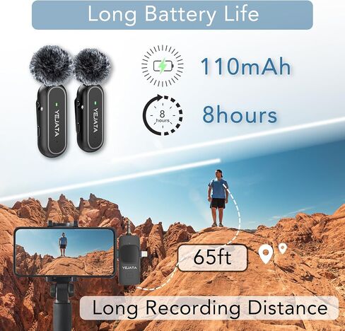 YEJATA Lavalier Microphone for iOS/Android Phone/Camera/Computer/Laptop, Professional Dual Lapel Microphone with Lightning/USB-C/3.5mm/USB Plug for Video Recording, Vlog, YouTube, TikTok in Saudi Arabia