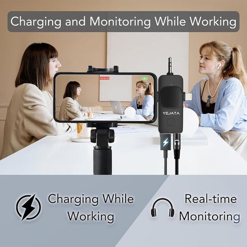 YEJATA Lavalier Microphone for iOS/Android Phone/Camera/Computer/Laptop, Professional Dual Lapel Microphone with Lightning/USB-C/3.5mm/USB Plug for Video Recording, Vlog, YouTube, TikTok in Saudi Arabia
