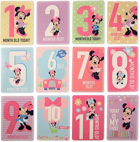 Disney Baby Girls Character Gift Set, Minnie Mouse Milestone Cards in Kuwait