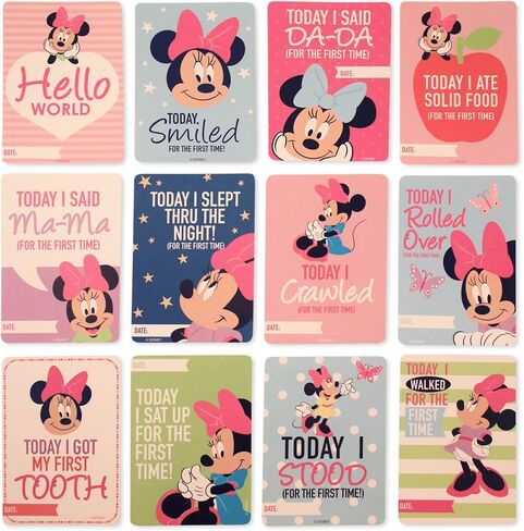 Disney Baby Girls Character Gift Set, Minnie Mouse Milestone Cards in Kuwait