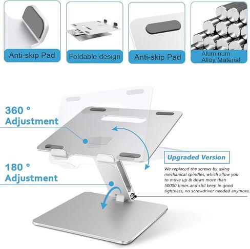 حامل كمبيوتر محمول B-Land، حامل كمبيوتر محمول مريح قابل للتعديل، حامل كمبيوتر محمول من الألومنيوم متوافق مع أجهزة MacBook، Air، Pro، Dell XPS، Samsung، Lenovo، Alienware جميع أجهزة الكمبيوتر المحمولة 10-17 بوصة in Kuwait
