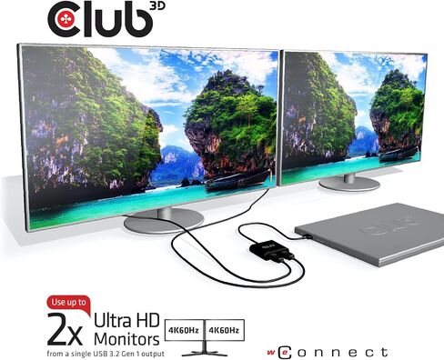 Club3D CSV-1474 USB 3.2 Gen1 Type A to HDMI Dual Monitor 4K60Hz in Saudi Arabia