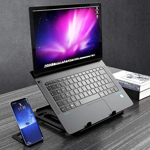 KEROLFFU Laptop Stand Cooler with Rotating Base 360degree,Phone Stand Include, Portable Foldable Laptop Riser for 10 to 17" Notebook (Suits MacBook/Air) in Kuwait