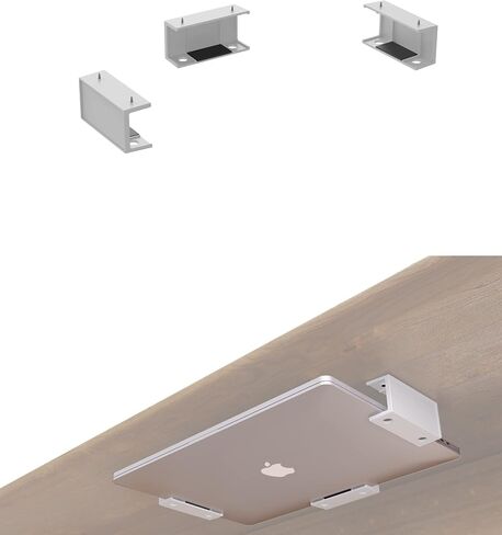 Under Desk Laptop Mount Under Desk Laptop Drawer with Adhesive & Screw Fit for Macbooks, Keyboard, Routers, Modems, Cable Box, Network Switch and More (Black) in Saudi Arabia
