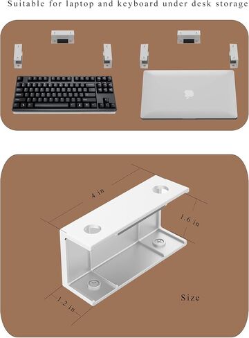 Under Desk Laptop Mount Under Desk Laptop Drawer with Adhesive & Screw Fit for Macbooks, Keyboard, Routers, Modems, Cable Box, Network Switch and More (Black) in Saudi Arabia