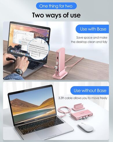 LENTION USB C Docking with 4K@60Hz HDMI, USB 3.0/2.0, Gigabit Ethernet, 100W PD & Aux Adapter for 2023-2016 MacBook Pro/Mac Air/Surface/Steam Deck, More, Stable Driver Certified (CB-D53s, Silver) in Kuwait