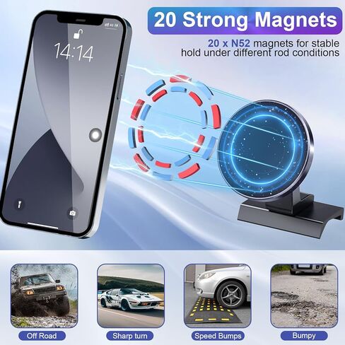 حامل هاتف سيارة مغناطيسي مطور لسيارة Toyota Tacoma 2016-2023، الجيل الثالث من Tacoma Dashboard Clip حامل الهاتف الخليوي قابل للتعديل 20x حامل هاتف مغناطيسي قوي للغاية مناسب لجميع الهواتف الذكية in Kuwait