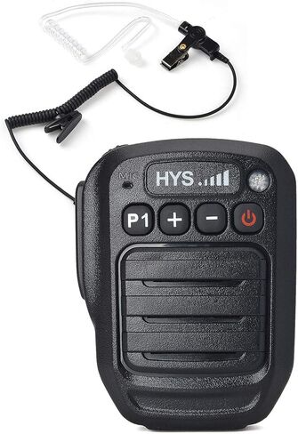 HYS Bluetooth Microphone for Zello App, Wireless Mic with PTT – IP66 Waterproof, Type-C Charge, 1000mAh Battery& Smart Controls, 3.5mm Audio Port for iOS and Android with Listen Only Earpiece in Kuwait