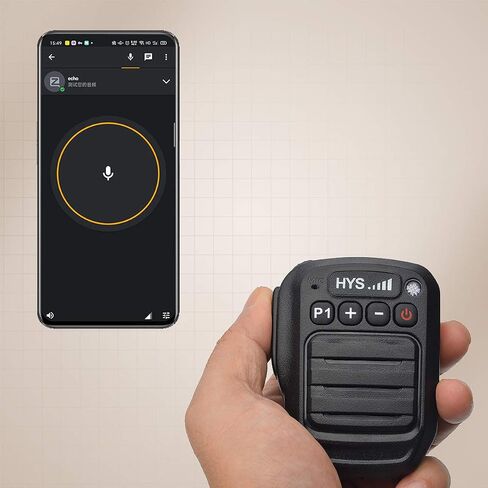 HYS Bluetooth Microphone for Zello App, Wireless Mic with PTT – IP66 Waterproof, Type-C Charge, 1000mAh Battery& Smart Controls, 3.5mm Audio Port for iOS and Android with Listen Only Earpiece in Kuwait