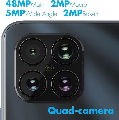 NUU B15 Unlocked Android Cell Phone, Dual SIM 4G, 6.78'' Full HD+ Display, 90Hz, Quad-Camera 48 MP, 4GB + 128GB, 5000 mAh, 18W Fast Charge, Black, US Warranty & Hotline Support in Kuwait