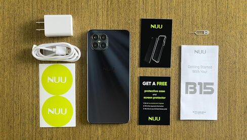 NUU B15 Unlocked Android Cell Phone, Dual SIM 4G, 6.78'' Full HD+ Display, 90Hz, Quad-Camera 48 MP, 4GB + 128GB, 5000 mAh, 18W Fast Charge, Black, US Warranty & Hotline Support in Kuwait