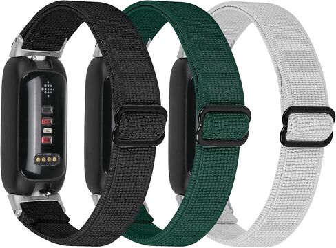 TenCloud 3 Pack Stretch Bands Compatible with Fitbit Inspire 3 Bands Nylon Strap Floral Breathable Adjustable Stretchy Loop Wristband Intended for Fitbit Inspire 3 in Saudi Arabia