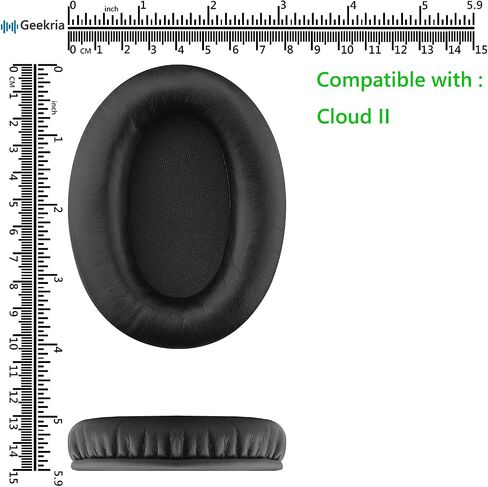 Geekria Comfort Velour Replacement Ear Pads Compatible with HyperX Cloud III/II/Flight/Flights/Stinger/Alpha/AlphaS Headphones, Ear Cushions (Black Red) in Kuwait