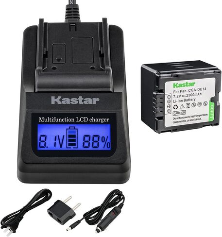 Kastar Charger and CGA-DU14 Battery (1-Pack) Replacement for Panasonic VBD140 VBD210 PV-GS120 GS150 GS180 GS320 GS400 GS500 SDR-H250 H280 VDR-M75 M95 M250, Hitachi DZ-BP21SJ DZ-BP14S DZ-BP7S DZ-BP14SW in Saudi Arabia