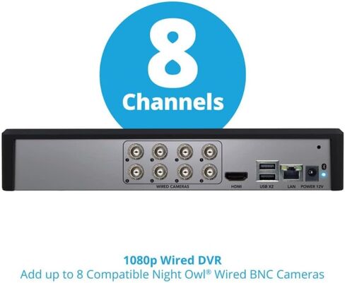 نظام الأمان السلكي Night Owl 1080p HD - 8 كاميرات كاشفة مع محرك أقراص ثابت سعة 1 تيرابايت in Kuwait