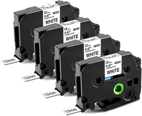 شريط Tz 12 مم 0.47 بوصة أسود على أصفر بديل لشريط Brother TZe-631 TZe631 P الذي يعمل باللمس متوافق مع Ptouch PT-H110 D220 D200 D410 D610BT P710BT، 4 عبوات in Kuwait