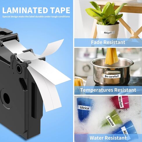 شريط Tz 12 مم 0.47 بوصة أسود على أصفر بديل لشريط Brother TZe-631 TZe631 P الذي يعمل باللمس متوافق مع Ptouch PT-H110 D220 D200 D410 D610BT P710BT، 4 عبوات in Kuwait