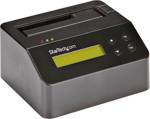 StarTech.com Single Bay Hard Drive Eraser, Standalone HDD/SSD Disk Wiper/Sanitizer, 4Kn, USB 3.0 to SATA III, 9 Erase Modes, LCD, RS232 Printer Port, Hardware Erasing Tool, TAA Compliant (SDOCK1EU3P2) in Saudi Arabia