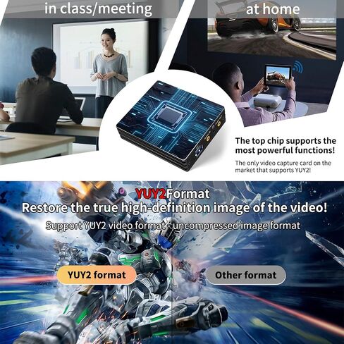 بطاقة التقاط HDMI 4K@60 هرتز، بطاقة التقاط فيديو صوتية مع ميكروفون 4K 60 إطارًا في الثانية USB3.0، تدعم تسجيل 4K/تنسيق YUY2، مسجل فيديو لنينتندو سويتش/PS5/Xbox/OBS/الكاميرا/الكمبيوتر الشخصي، الألعاب/البث المباشر in Saudi Arabia
