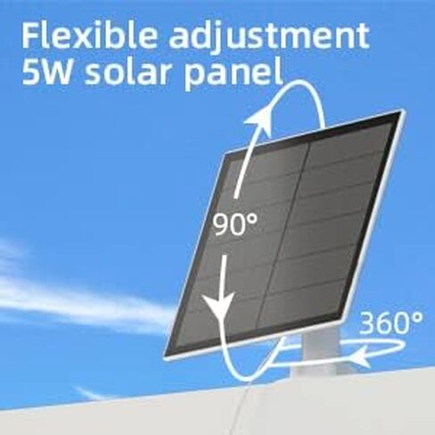 لوحة شمسية لكاميرا الأمن اللاسلكية 3 وات، متوافقة مع كاميرا المراقبة في الهواء الطلق تعمل بالبطارية القابلة لإعادة الشحن، منفذ Micro USB .. in Kuwait