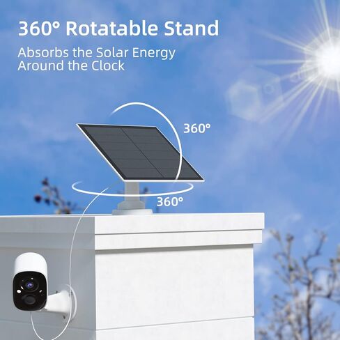 لوحة شمسية لكاميرا الأمن اللاسلكية 3 وات، متوافقة مع كاميرا المراقبة في الهواء الطلق تعمل بالبطارية القابلة لإعادة الشحن، منفذ Micro USB .. in Kuwait