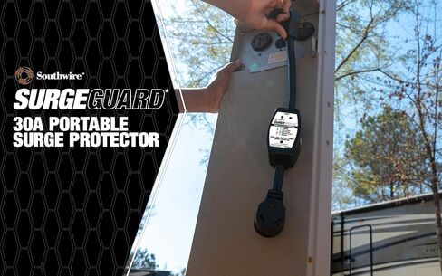 Southwire Surge Protector 120V 30AMP P&R - RV Surge Protector - 30 Amp RV Surge Unit - اختبار الدائرة - شاشة الجهد LED - أسود - سلامة الطاقة في المخيم in Kuwait