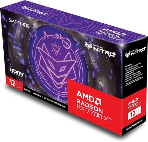 زافير بطاقة رسومات للالعاب نيترو+ AMD راديون RX 7700 XT 11335-02-20G مع 12GB GDDR6، AMD RDNA 3 in Kuwait