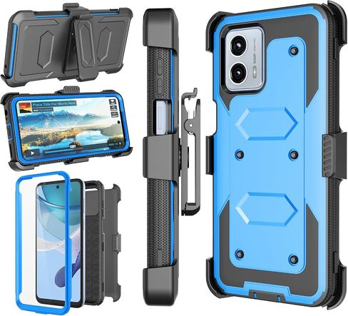 حافظة Njjex لهاتف Moto G 5G 2023، حافظة حافظة للهاتف Motorola G 5G 2023، [Nbeck] واقي شاشة مدمج عالي التحمل مقاوم للصدمات وحزام دوار قوي بمشبك وغطاء صلب [أسود] in Kuwait