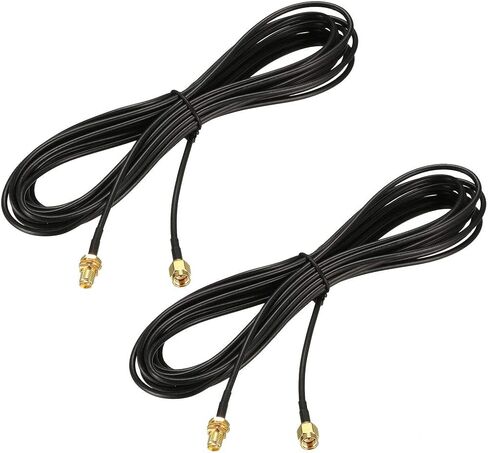 uxcell Antenna Extension Cable RP-SMA Male to RP-SMA Female Low Loss RG174 for Ham Radio, Antenna, Wireless LAN Devices 25 ft 2pcs in Kuwait
