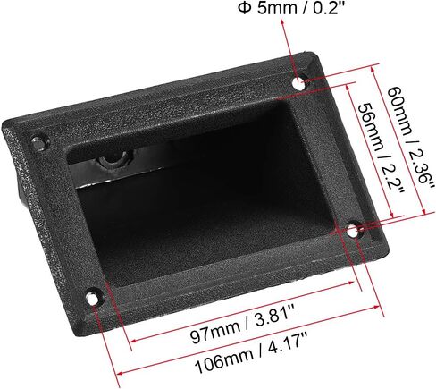 uxcell Recessed Speaker Handle Grasp Pocket Style Plastic Handles Holder 5.2'' Length Fit for PA/DJ Speaker Cabinet Box 4pcs in Saudi Arabia