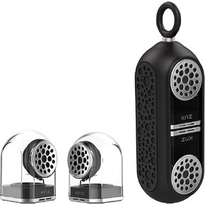 GoDuo Portable Bluetooth True Wireless Speakers with Magnetic Connectable Base, L/R Stereo Sound and Bass, Water and Shock Resistant, 18 Hr Playtime, Built-in Mic, Protective Carrying Case (Gray) in Saudi Arabia