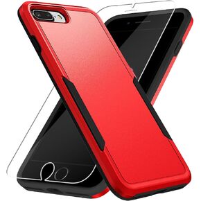 for iPhone 7/8 Plus Case, with HD Screen Protector,[Military Grade Drop Tested] Heavy-Duty Tough Rugged Shockproof Protective Phone Case for iPhone 7/8 Plus 5.5", Black in Kuwait