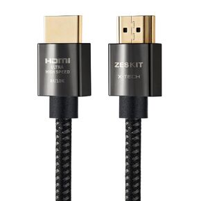 Zeskit X-Tech 48Gbps Ultra High Speed HDMI Cable 6.5ft, 8K60 4K120 144Hz eARC HDR HDCP 2.2 2.3 Compatible with Dolby Vision Apple TV 4K Roku Sony LG Samsung Xbox Series X RTX 3080 PS4 PS5 in Kuwait