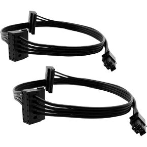 ROIPETK Mini 4-Pin to 2X Right Angle SATA Hard Drive Power Adapter Cable for Motherboard SATA Hard Drive Power Cable 18" (2Pack) in Saudi Arabia