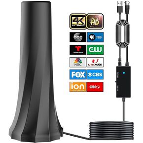 هوائي تلفزيون 2023 لهوائيات التلفزيون الداخلي للتلفزيون الذكي مع نطاق 580+ ميل، هوائي تلفزيون داخلي يدعم 4K 8K 1080p Fire Stick TVs- هوائي التلفزيون الرقمي للتلفزيون الذكي يستقبل جميع القنوات المحلية - كابل محوري بطول 18 قدم in Kuwait