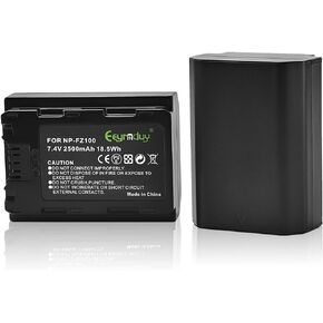 Eeyrnduy 2 Pack Rechargeable Lithium Battery Replacement NP-FZ100 for Sony A9 A7III A7RIII A7RIV Alpha A6600 Cameras 7.4V 2500mA