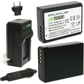 Wasabi Power LP-E10 Battery for Canon EOS Rebel T7, T6, T5, T3, T100 (2-Pack and Charger, 1600mAh) in Kuwait