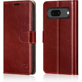 Belemay for Google Pixel 8 Case Wallet-Genuine Leather-RFID Blocking Card Holders-Shockproof TPU Shell, Kickstand, Protective Flip Folding Phone Cover Women Men Compatible with Google Pixel 8-Black in Kuwait