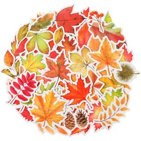 110 Pieces Fall Stickers Small Fall Maple Leaf Stickers Decal Waterproof Vinyl Stickers for Scrapbook, Laptop, Motorcycle, Bicycle, Luggage, Phone, Water Bottle, Skateboard, Kids and Adults in Saudi Arabia
