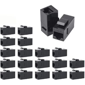 Bienque RJ45 Coupler, RJ45 Keystone Jack, Keystone Cat6 Coupler Female to Female (20Pack, Cat6/Cat5/Cat5e Ethernet Coupler Extender)… in Saudi Arabia