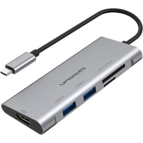 موزع USB C، محول USB C 5 في 1، مع 4K USB C الى HDMI وقارئ بطاقات SD وmicroSD ومنفذي USB 3.0 لماك بوك برو 2020/2019/2018 وايباد برو 2020/2019 وبكسل بوك واكس بي اس وغيرها in Kuwait